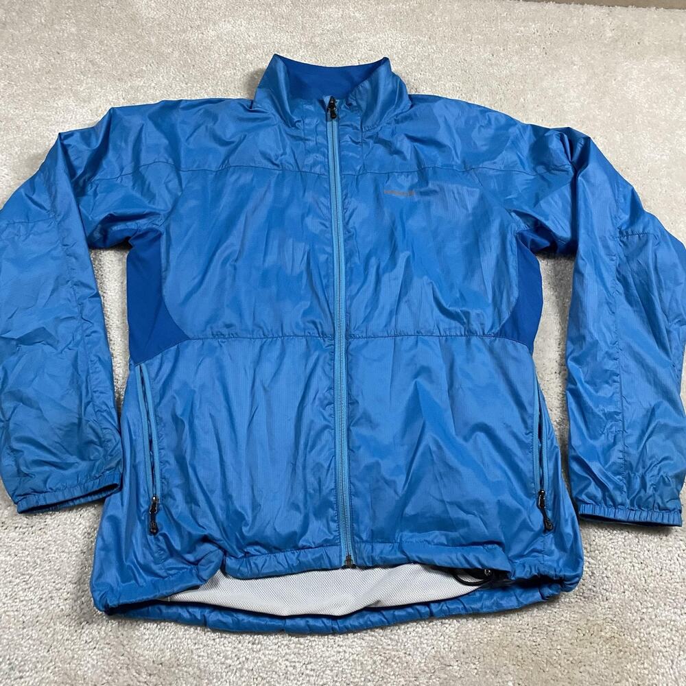 Patagonia Jacket Womens L Blue Mesh Full Zip Running Lightweight Gorpcore